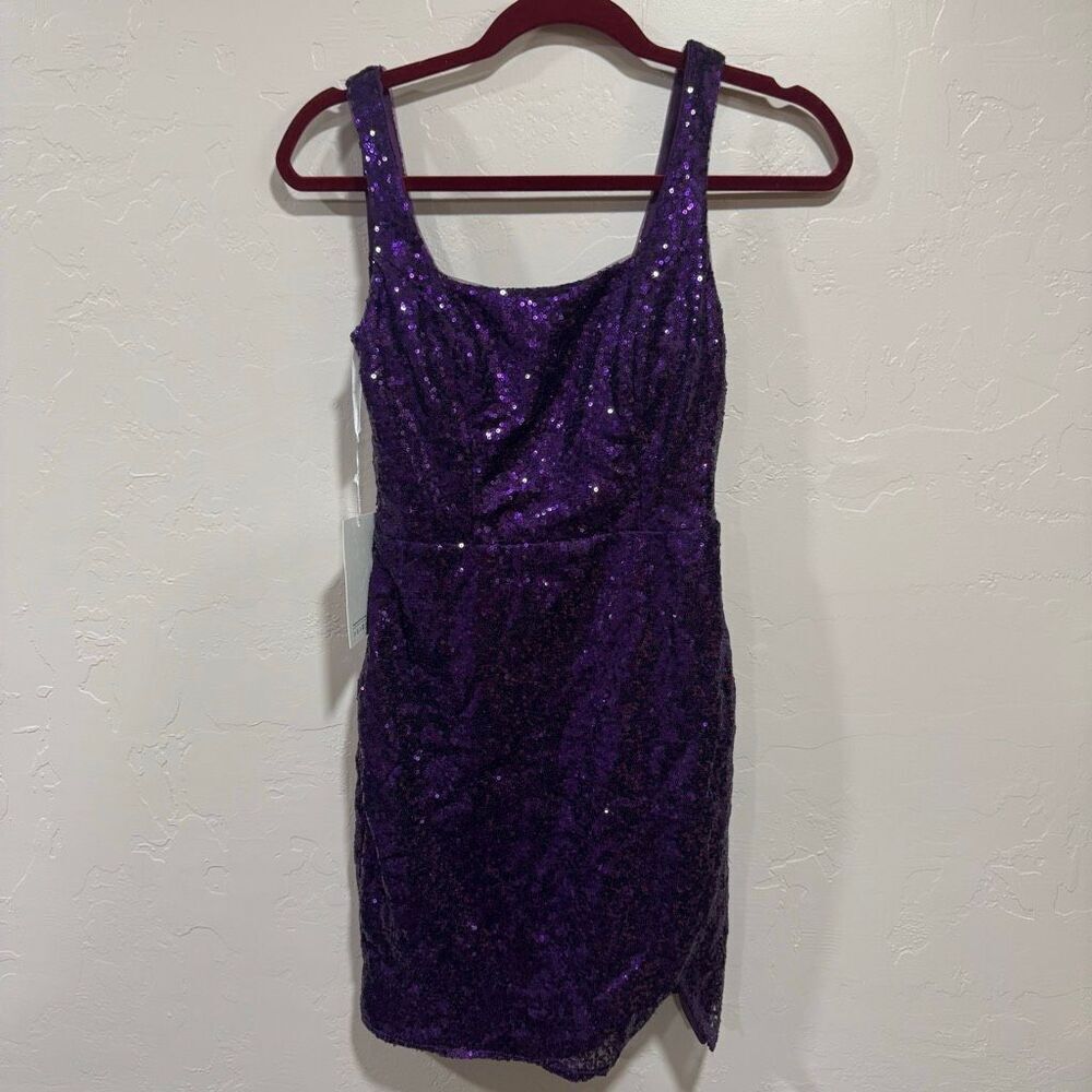 New Purple Sequence Mini Dress Size 2